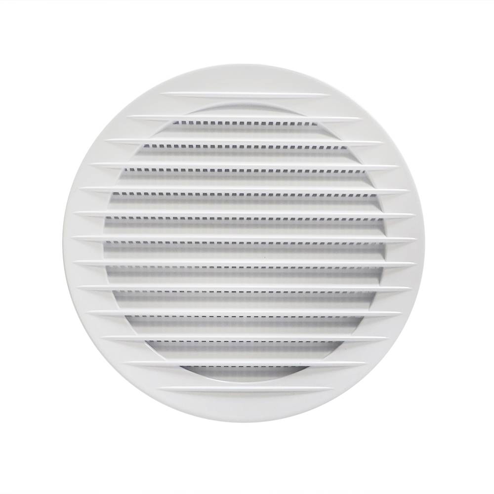 Решітка вентиляційна кругла d 128 мм, з пласт. сіткою, нахилені жалюзі, фланець d 100 мм Air