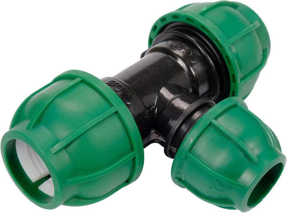 FLO Трійник сполучний водяних пластикових труб 32 мм- 25 мм- 32 мм поліпропіленовий, для тиску 1 MPa