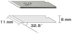 Лезвие OLFA KB перовое для AK-1, 11х6х0,45мм, 25шт
