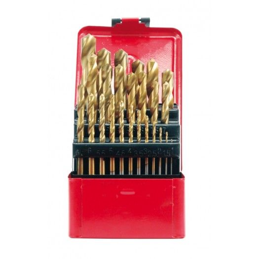 STHOR Набір свердл по металу титанових : HSS-TiN. Ø= 1,0-10,0 мм, 19 шт.  | 22330