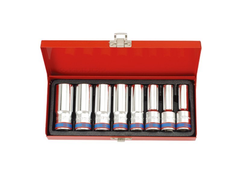 KING TONY Набор головок 1/2" 8 ед. 12-ти гранные, длинные (12-23mm) | 4208MR