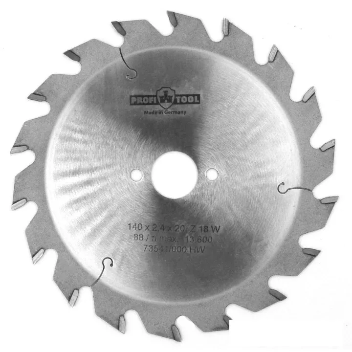 Диск пильный по дереву 140х2.4х1.4х20 мм, Z=18, форма зуба W (ATB), продольный рез PROFITOOL