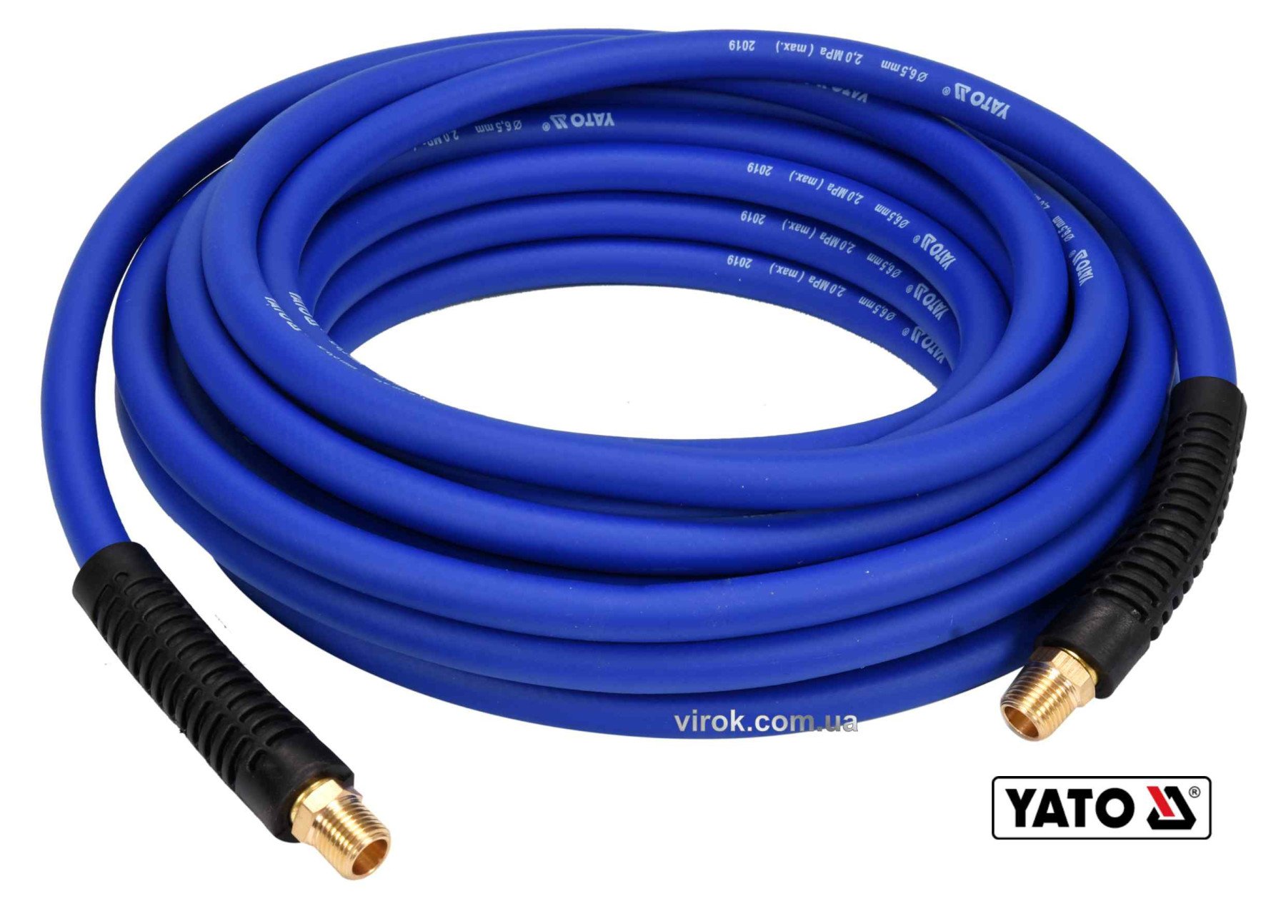 YATO Шланг пневматичний гібридний (ПВХ+БНК) YATO: Ø6.5 мм x10 м, Ø=1/4", тиск ≤ 2 MPa, різьбов з'єдн