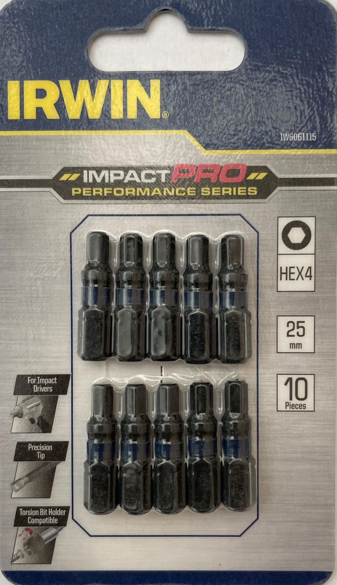 IRWIN Бита IMPACT PRO 1/4"/25мм PZ2 10шт, | IW6061408