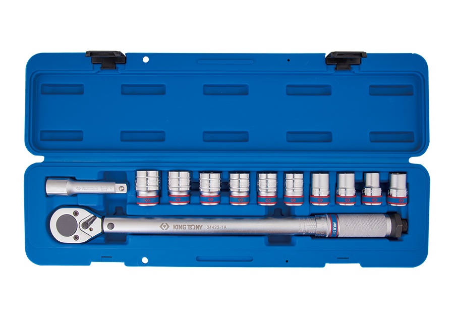 KING TONY Набор динамометрических ключей 1/2 "42-210 Нм с шестигранными головками 13-24 мм | 344251A