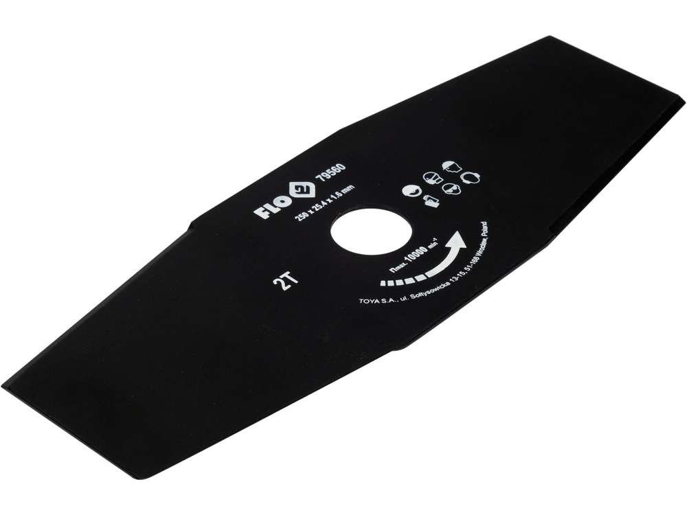 FLO Ніж 2-різцевий до бензокоси , 250 мм, кріпильний Ø= 25,4 мм  | 79560