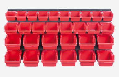 VIROK Таблиця перфорована 400х165х400мм з ергобоксами: 70х100х155 мм 8шт, 90х120х195 мм 12шт, 60х80х