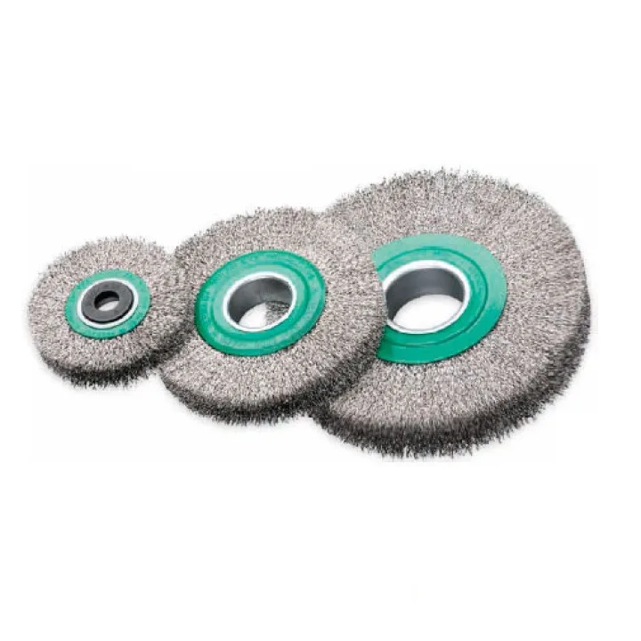 Щетка цилиндрическая 150х34х50 мм, Нержавеющая проволока 0.2 мм, 6000 об / мин LESSMANN