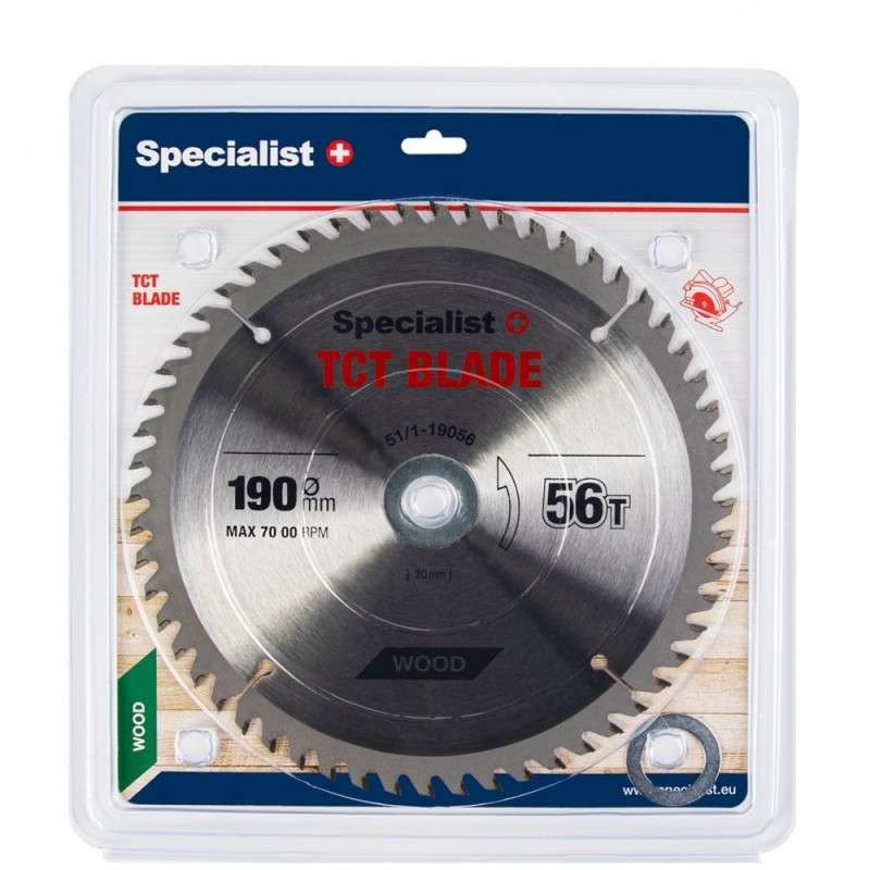 Specialist+ 51/1-19056 Диск відрізний по дереву 190x56Tx30/20/16