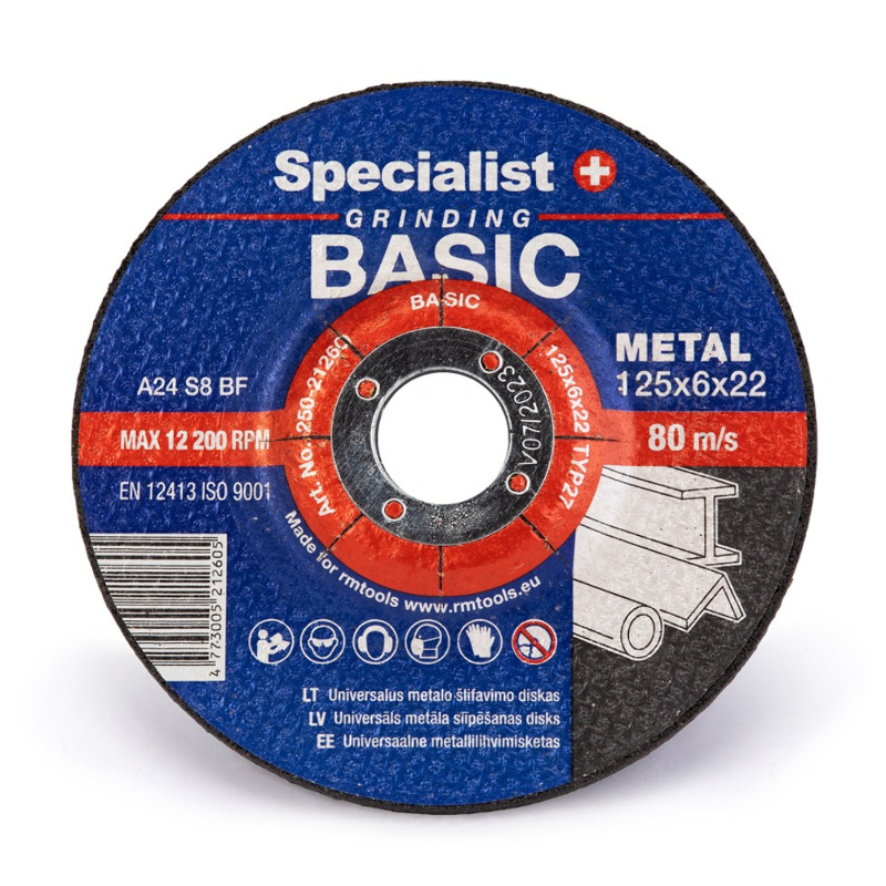 Specialist+ Диск шліфувальний для металу Specialist+ BASIC 125x6,4x22 // 250-21260