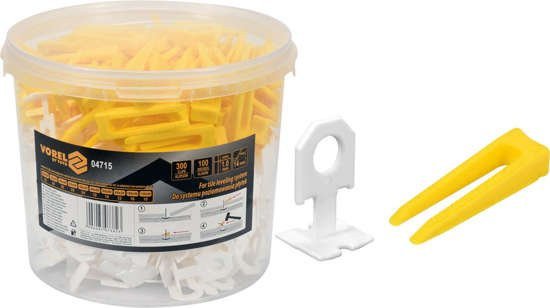 VOREL Кліпси і клини для викладання керамічної клитки : 1 мм, t≤ 14 мм. 300 + 100 шт.  | 04715
