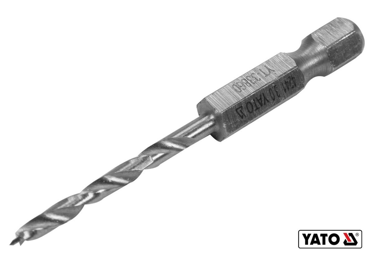 YATO Свердло по дереву YATO : Ø3 x 65/35 мм, хвостовик- HEX 1/4", HSS 4241  | YT-33860
