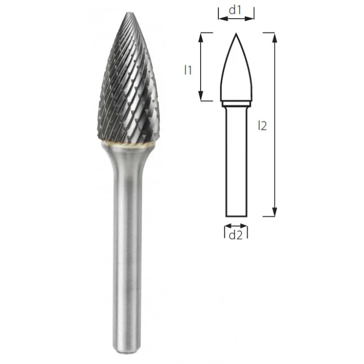 Борфреза сфероконическая заостренная (снарядная) PROFITOOL - 12х25х70x6 мм (G12256-6)