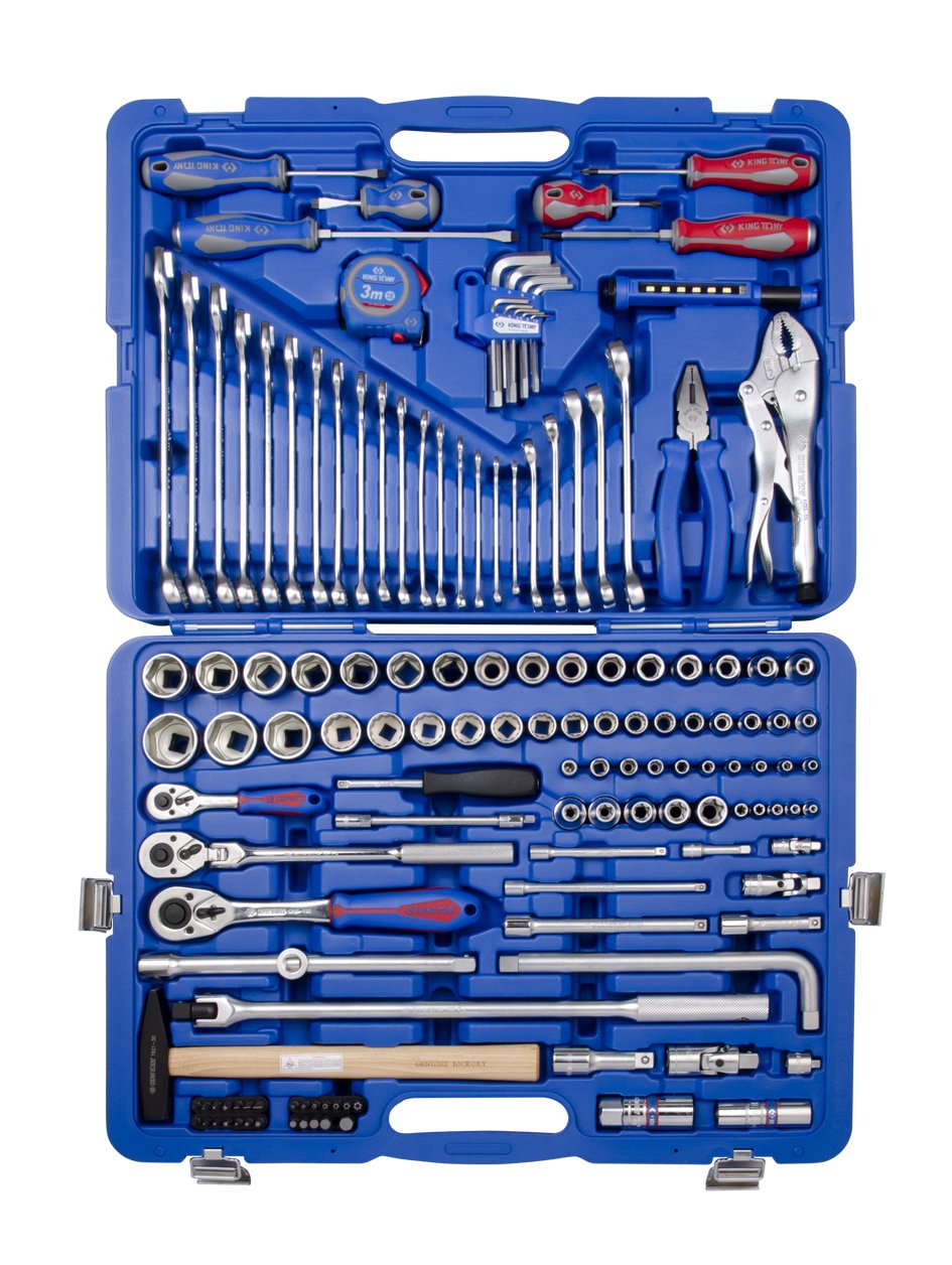 KING TONY Набор инструментов универсальный 143 ед. 1/4"+1/2"+3/8" 6-ти гранные | SC9543MR