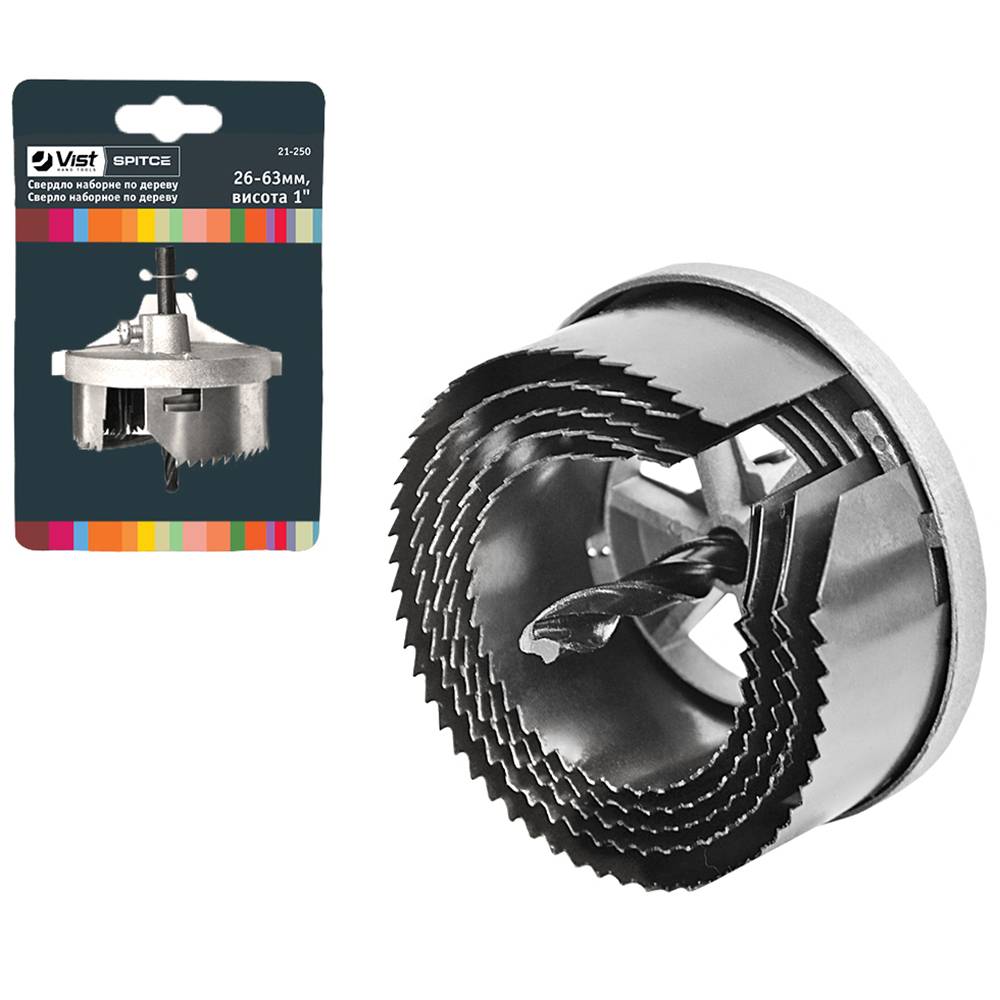 Свердло наборне по дереву, 26–63мм, висота 2 Spitce | 21-251