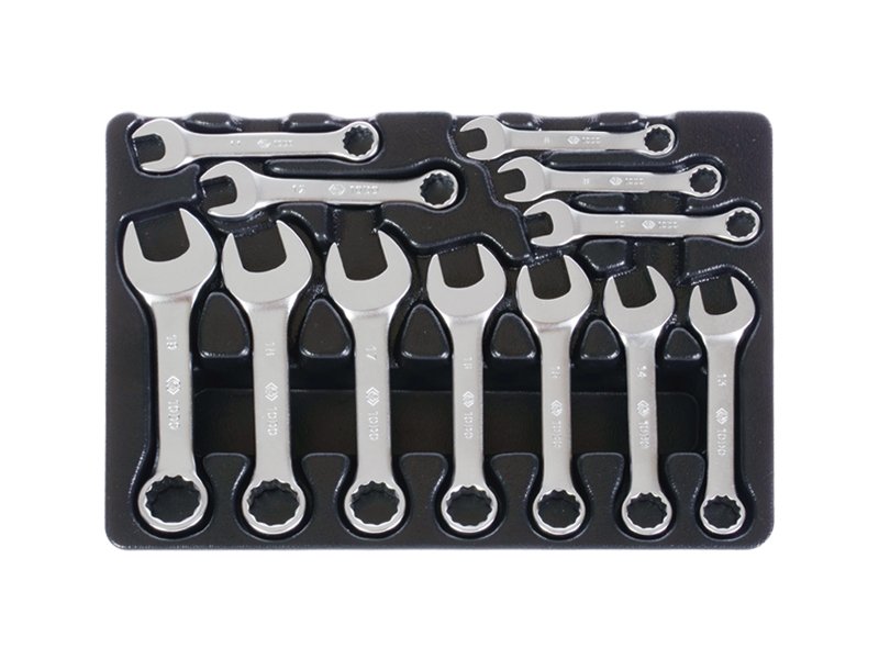 KING TONY Набор ключей укороченных комбинированных ложемент, 12 предметов. | 9-1282MR