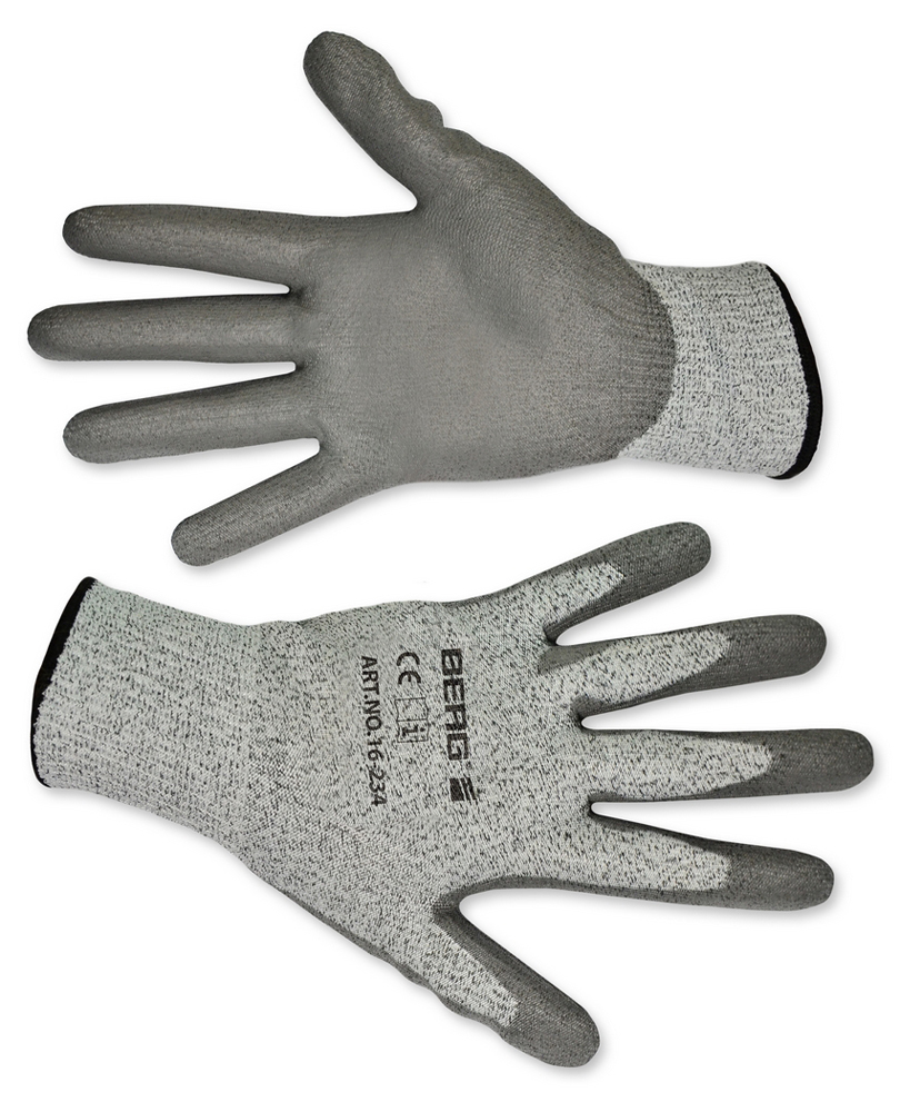 16-234 Перчатки с защитой от порезов, матовый полимер, L-XL