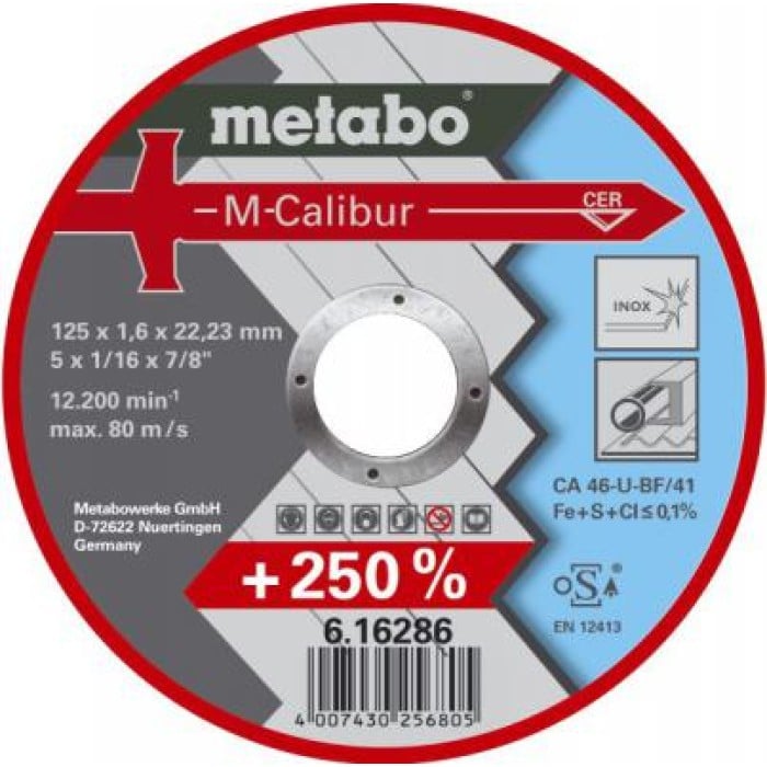 Metabo Круг відрізний 125х1,6х22 M-Calibur метал