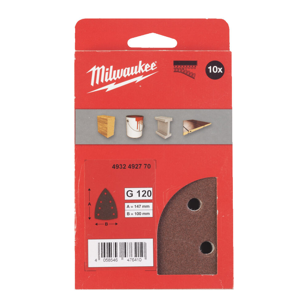 MILWAUKEE Шлифовальные листы 100 X 147 H&L GR 120 - 10шт. | 4932492770