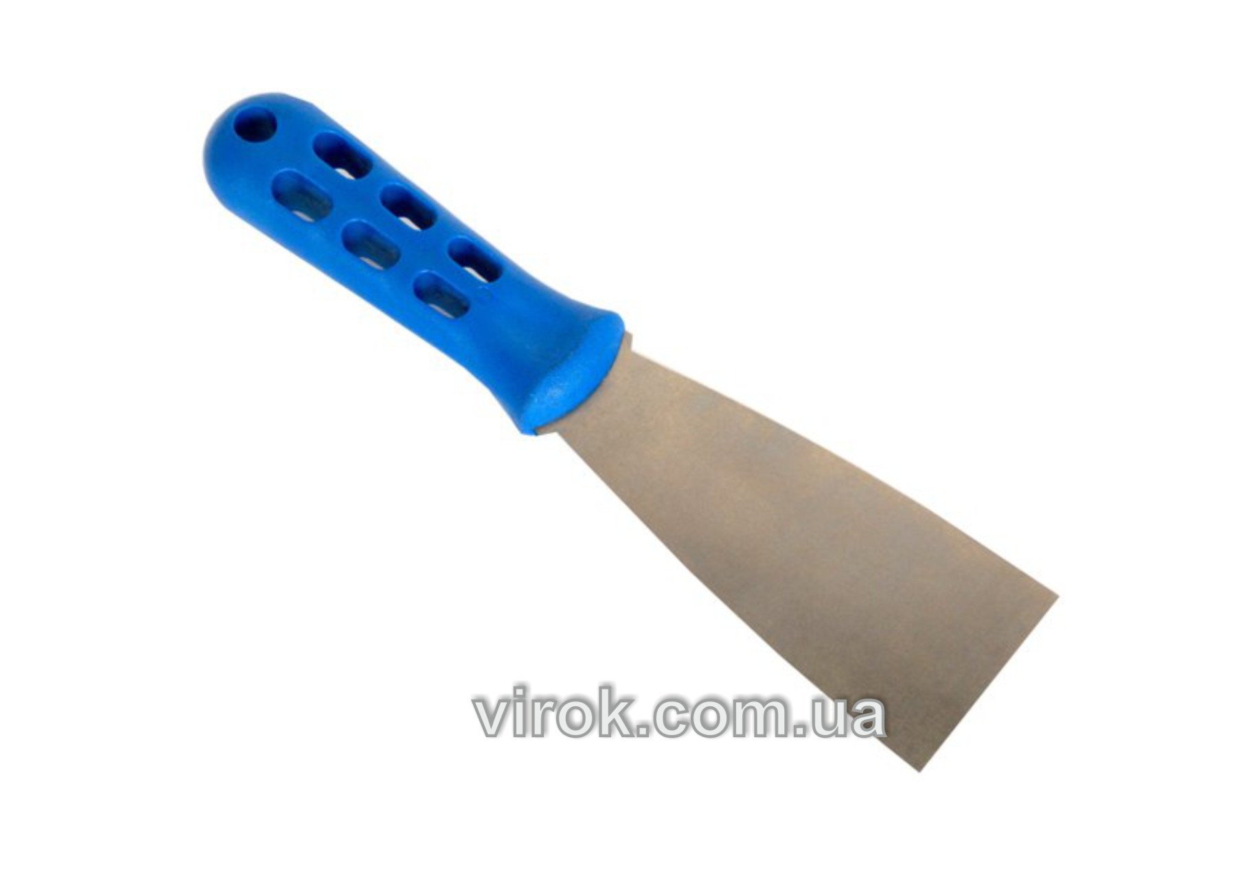 VIROK Шпатель малярний Профі : 100 мм. нержавійка, пластмасова ручка  | 18V610