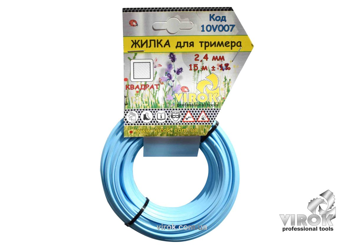VIROK Жилка для тримера "КВАДРАТ" TM : Ø= 2.7 мм, l= 15 м | 10V008