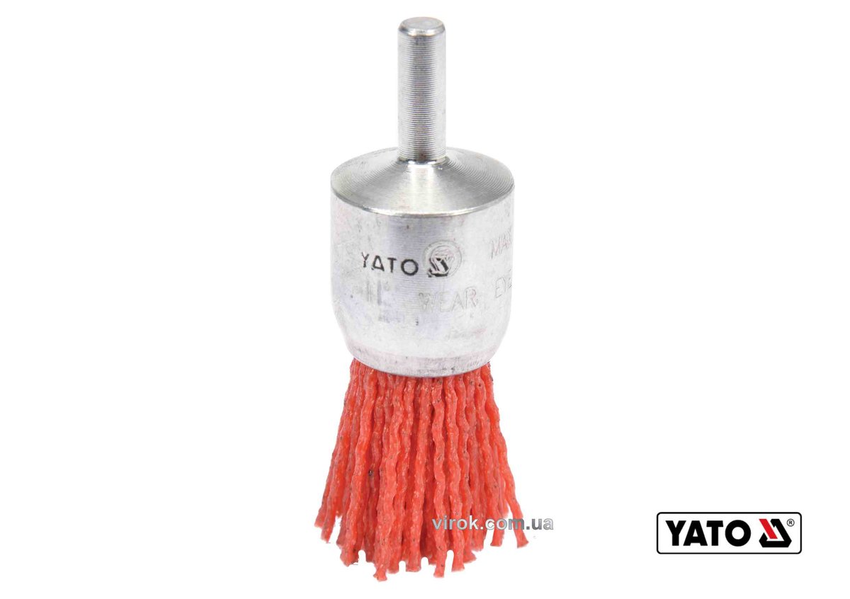 YATO Щітка зачисна з нейлоновим ворсом, до дрилі YATO : Ø=25 мм, зі шпинделем Ø=6 мм  | YT-47780