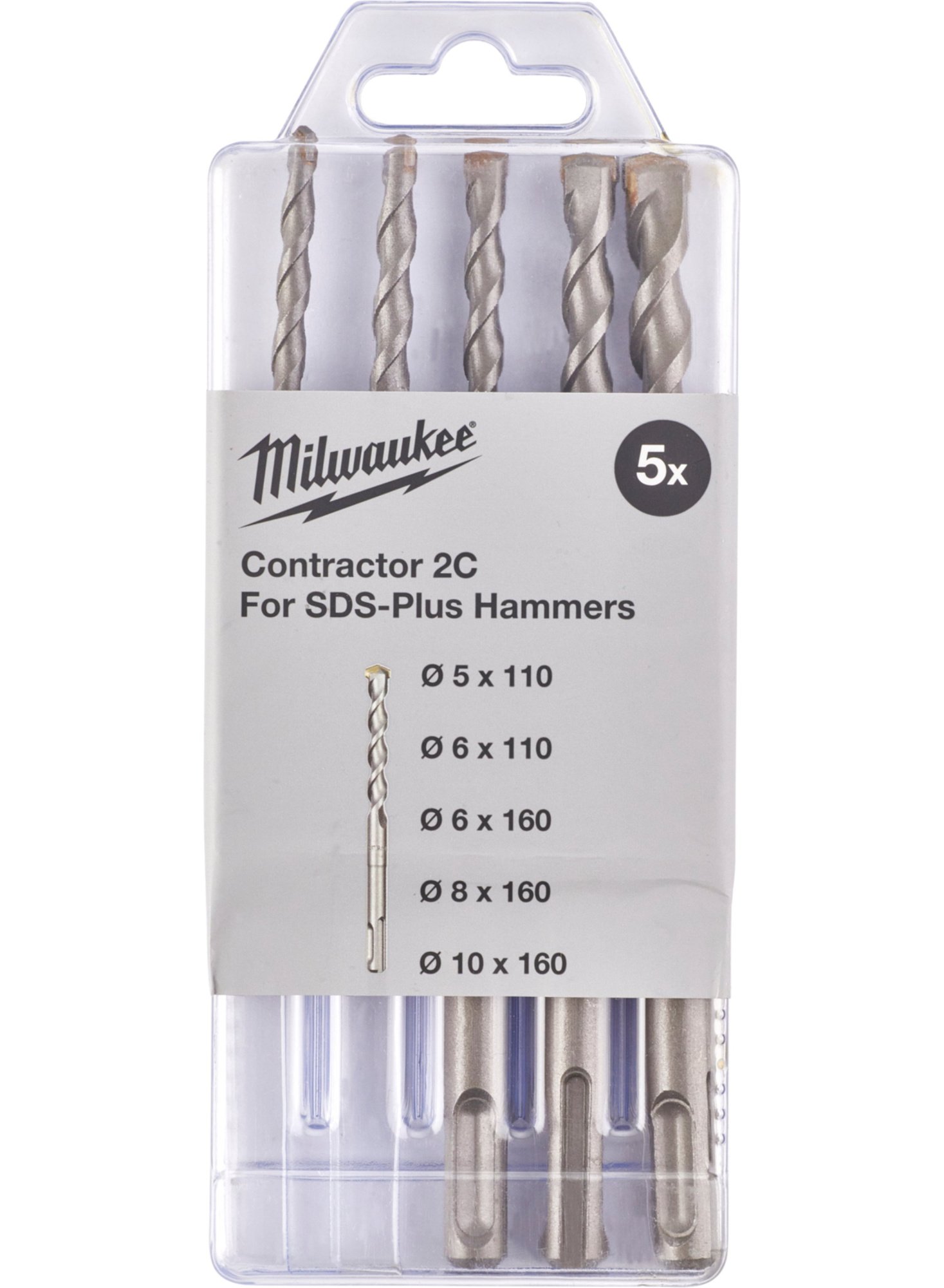 MILWAUKEE Набор из 5 буров SDS+ CONTRACTOR(5/6х110, 6/8/10х160) | 4932471242