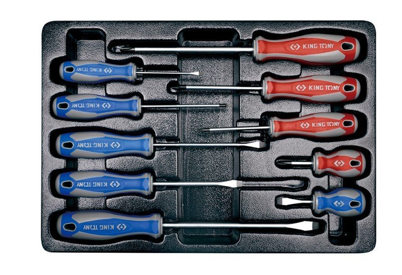 KING TONY Набор отверток 10 предметов (шлиц-6шт.,филипс-4шт) | 9-31110MR