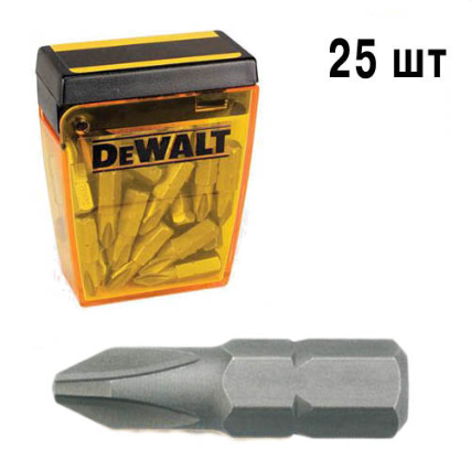 Насадки DeWalt DT7909 для шурупов со шлицем Ph2 x 25 мм, 25 шт.