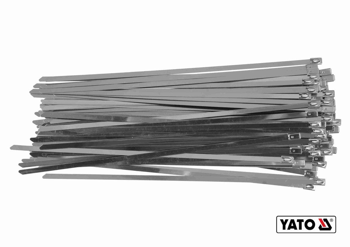 YATO Хомут затискний YATO : смужка- 4.6 х 250 мм з нержавіючої сталі, пак. 100 шт  | YT-70562
