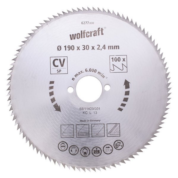 Wolfcraft полотно дисковой пилы Ø 190 x 20 x 2,4 // 6276000