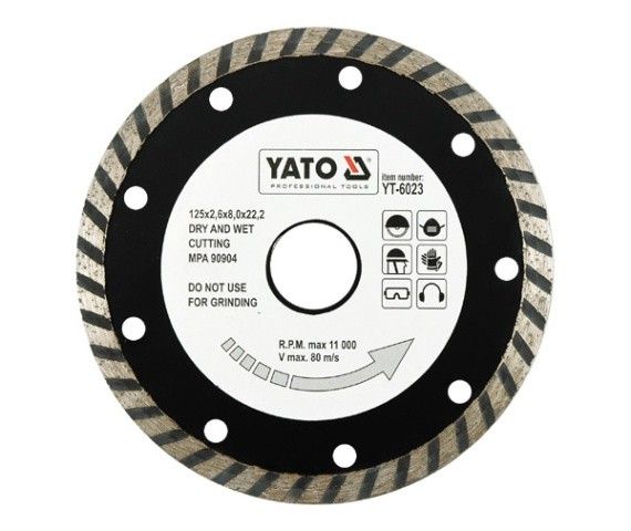 YATO Отрезной алмазный диск TURBO 125мм YT-6023