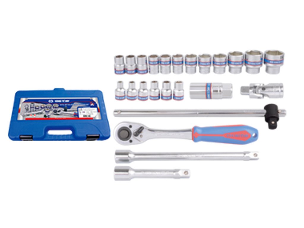 KING TONY Набор головок 1/2" 24 ед. 6-ти гранные, (8-32mm) | ST4528MR