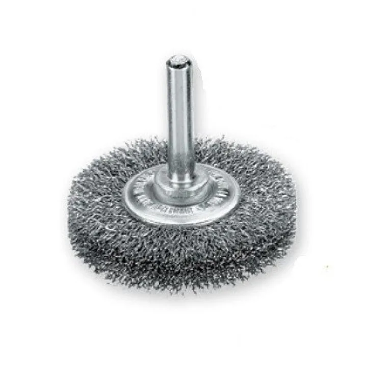 Щетка дисковая 80х18 мм, хвостовик 6 мм, стальная проволока 0.20 мм, 15000 об / мин LESSMANN