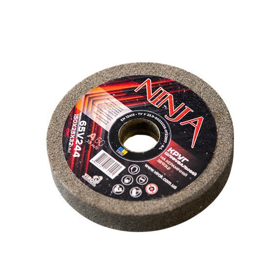 Круг для точила на керамічній зв'язці  NINJA 150х25х32 мм F60 ТМ VIROK, твердість K
