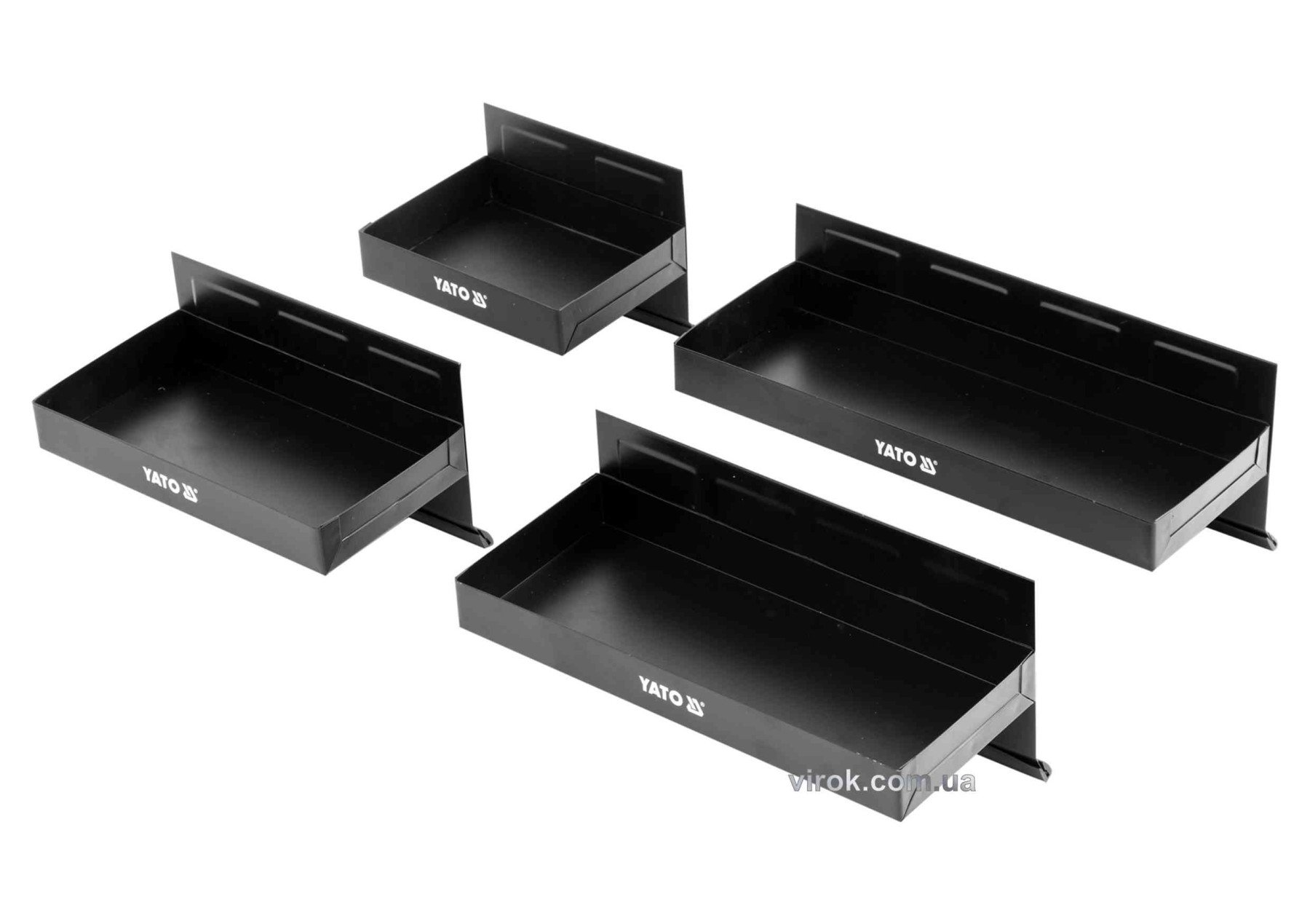 YATO Полиці магнітні YATO: L x W x H - 31/ 27/ 21/ 15.5 x 12 x 11.5 см, 4 шт.  | YT-08682