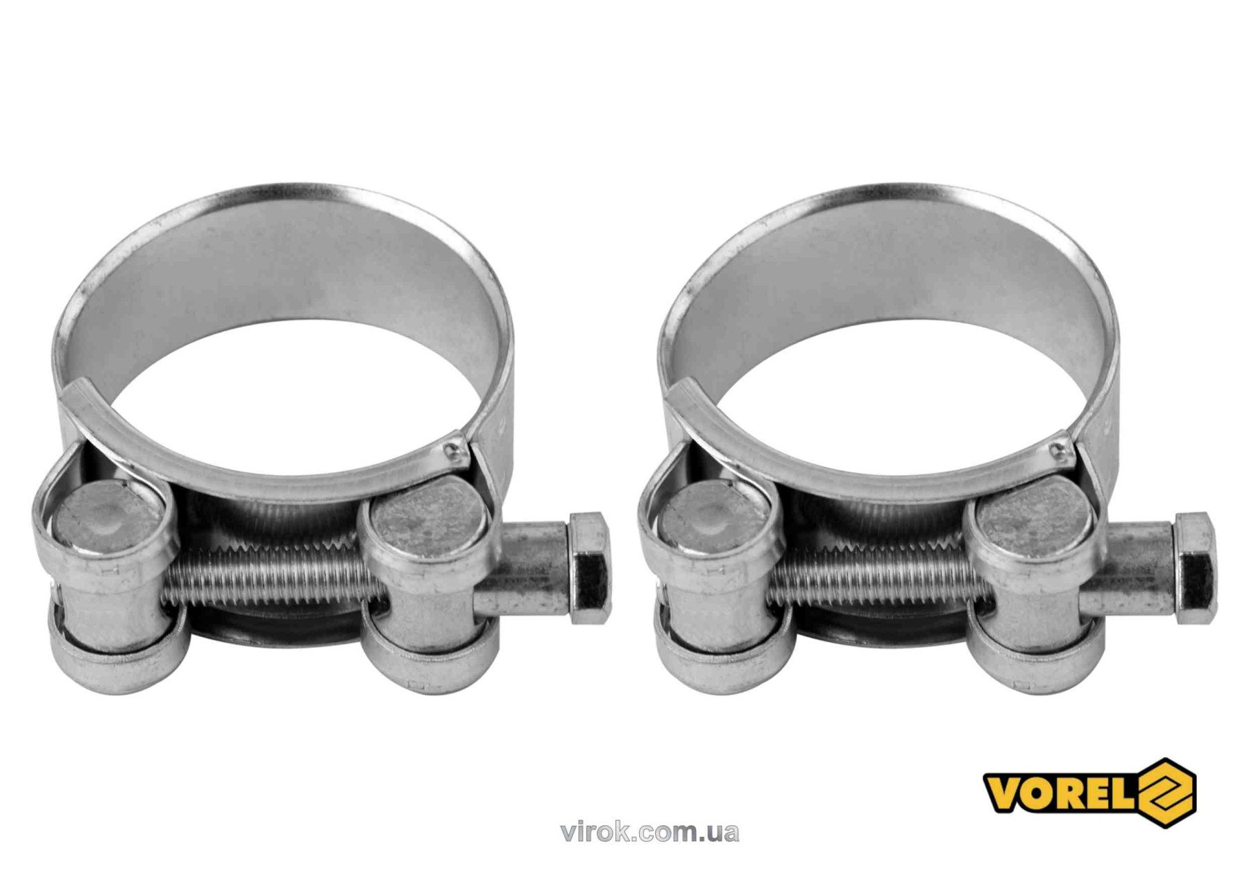VOREL Хомут сталевий, з гвинтовим затискачем GBS W1 : Ø= 38-41/ 20 мм, оцинкований, 2 шт.  | 73795