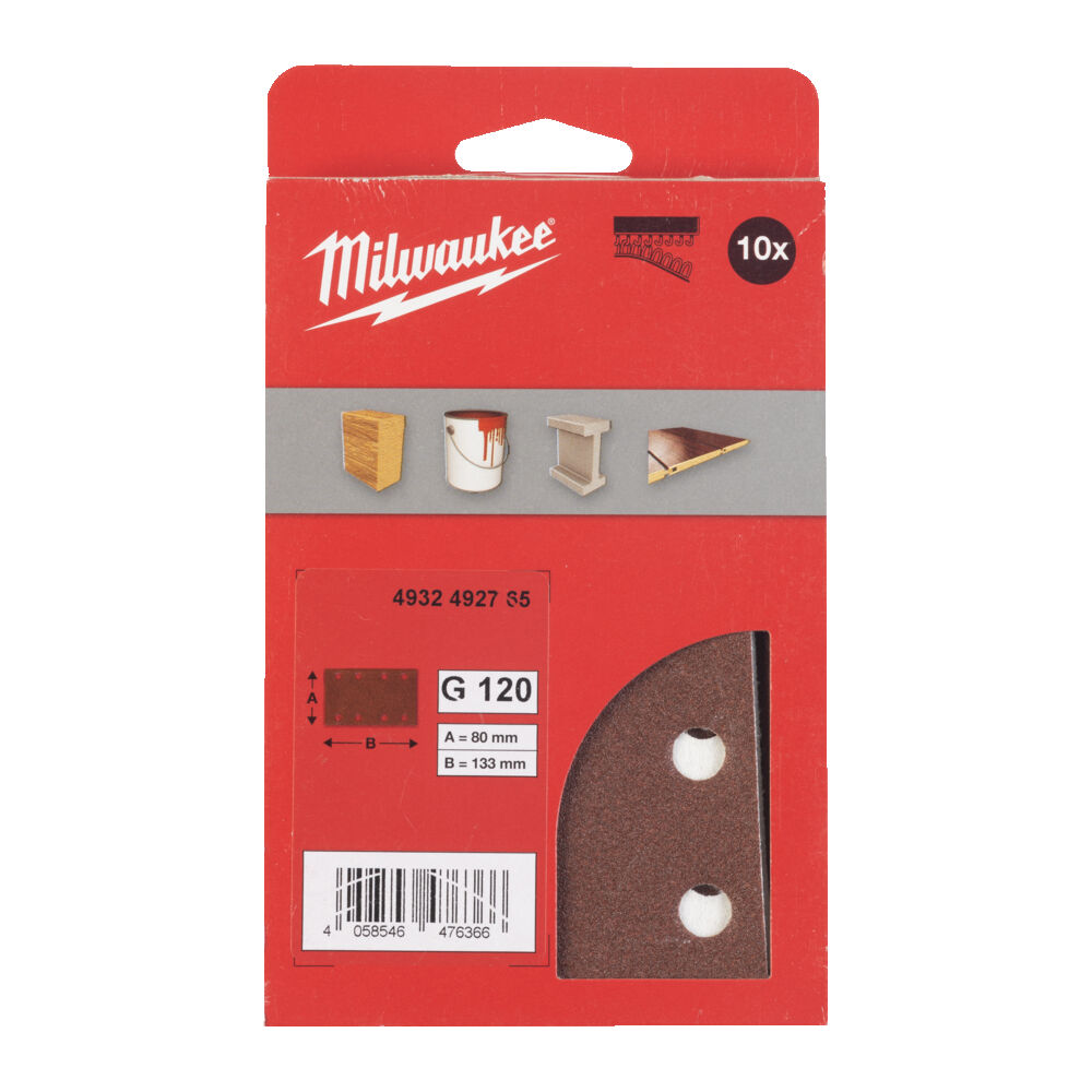 MILWAUKEE Шлифовальные листы 80x133/10 HL G120-10pcs | 4932492765