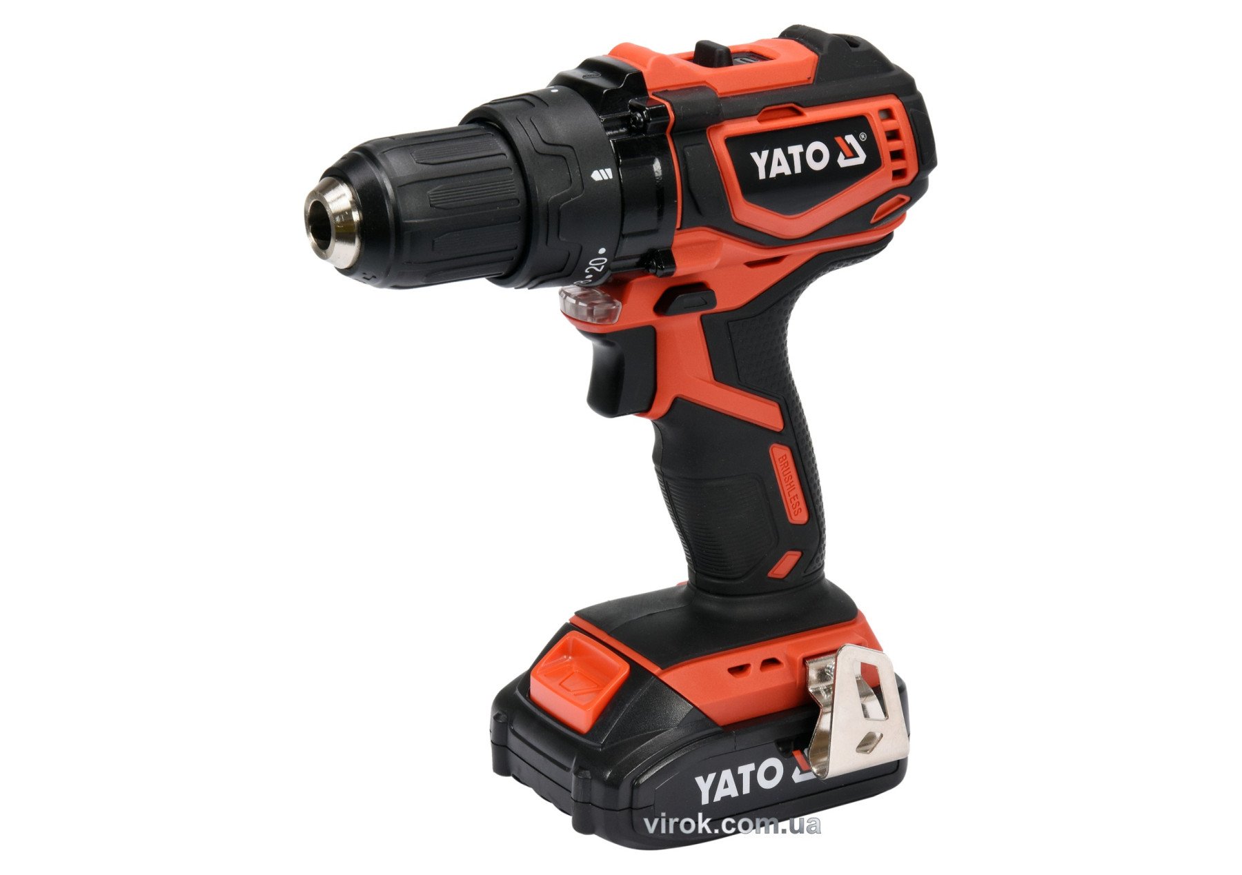 YATO Шуруповерт-дриль безщітков. акумул. Li-Ion YATO: U= 18В, крутн.мом.- 42 Нм, 2АГод, патрон Ø≤13м