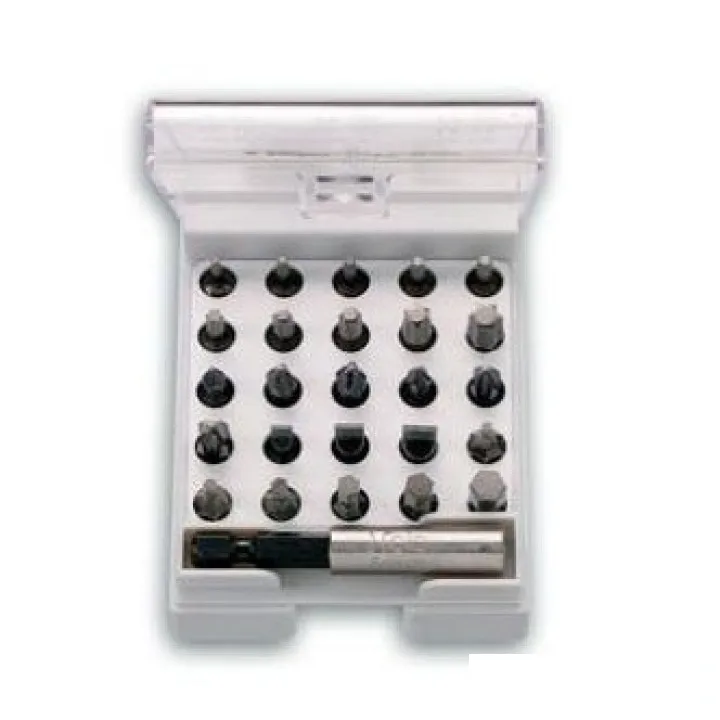 Набор бит 25 мм Torx / PZ / PH / SL / SW + магнитный держатель, 1/4 , С 6.3, 26шт.