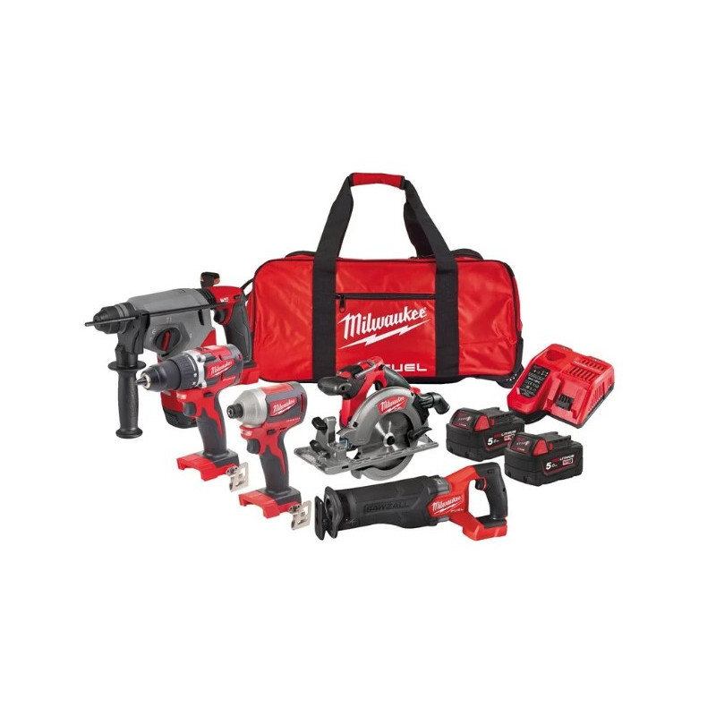 MILWAUKEE Набор инструментов M18 PP5B-502B BRUSHLESS POWER PACK IN2 | 4933479541