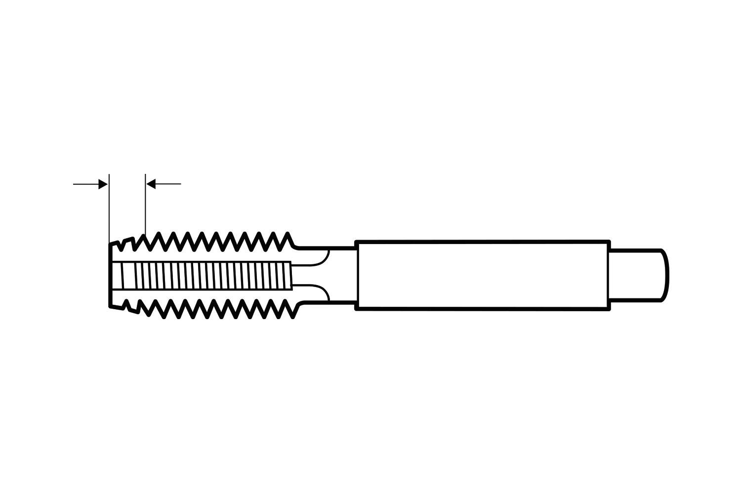 Метчик VOLKEL ручной М8х1,25, №3, HSS-G, DIN 352, ISO2/6H, 22х56 мм, резьба DIN 13, (27342-3)
