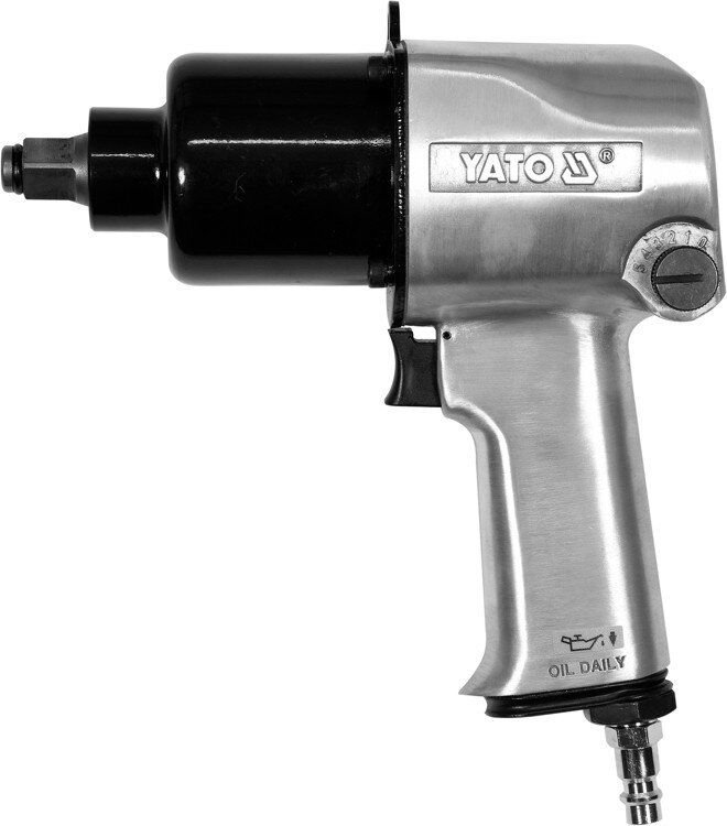 YATO Гайковерт ударний пневматичний YATO: квадрат 1/2", F=850 Nm, роб. тиск- 6-8 Bar при 119 л/хв  |
