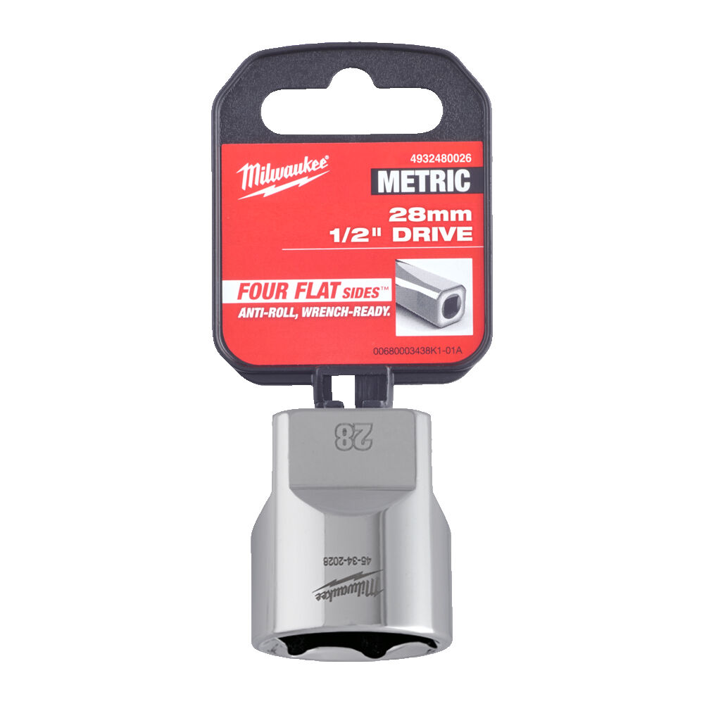 MILWAUKEE Головка хромована метрична 1/2'', 28мм | 4932480026