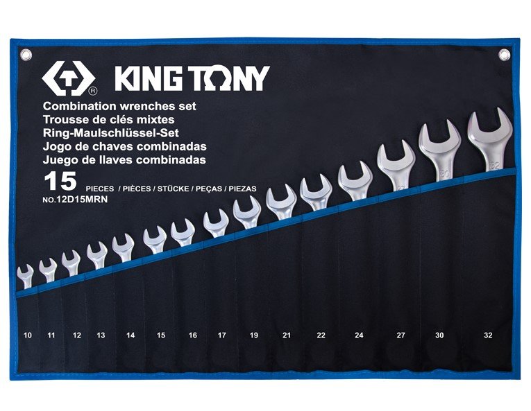 KING TONY Набор ключей комби 15шт. (10-32 мм) супер-легкие | 12D15MRN