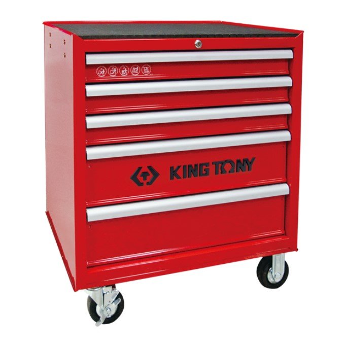 KING TONY Тумба инструментальная под верстак 5 полочная большая красная 4" | 87431-5BE