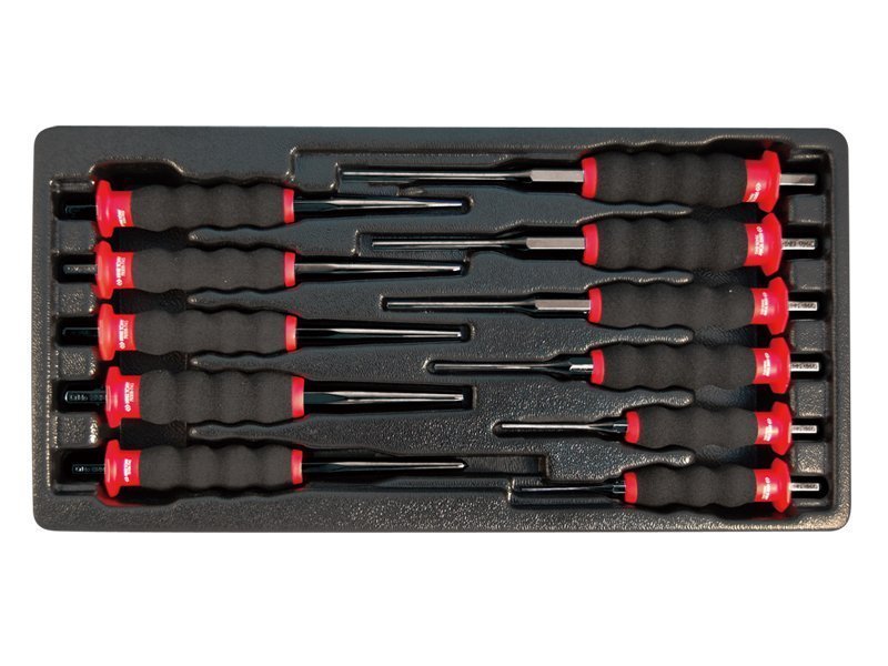 KING TONY Набор ударных инструментов выколоток 11 ед. с защитой (выколотки, бородки, керн) | 9-1011G