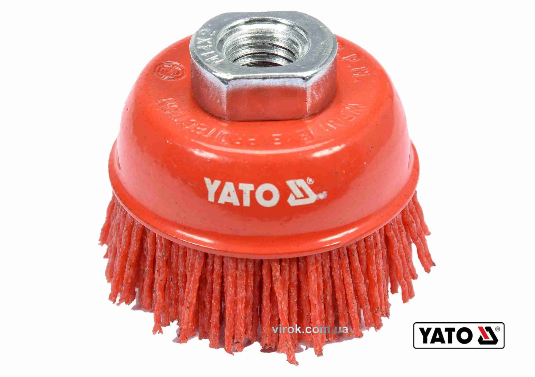 YATO Щітка зачисна з нейлоновим ворсом "чашка", до КШМ : Ø=65 мм, гайка- М14