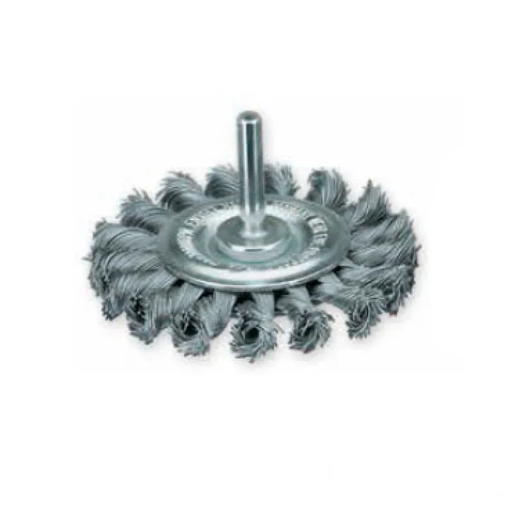 Щетка дисковая 75х15 мм, хвостовик 6 мм, нерж. проволока 0.5 мм, Z18 жгутов, 25000 об / мин LESSMANN