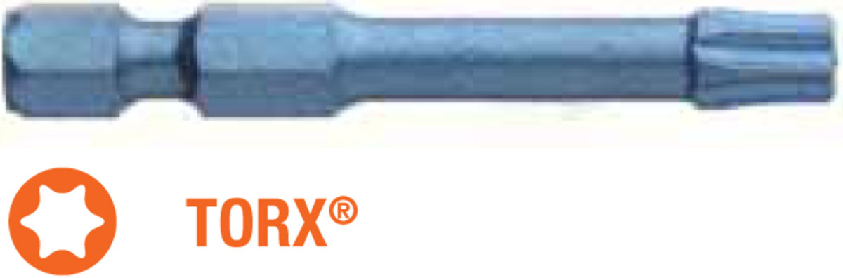 USH Насадка викруткова ударна Blue Shock TORX T40 x 50 мм Torsion подовжена, Уп. 5 шт. | UUSE0063499